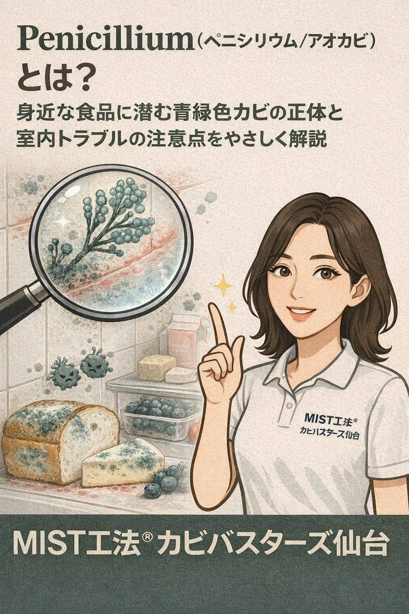 Penicillium(ペニシリウム/アオカビ)とは?身近な食品に潜む青緑色カビの正体と室内トラブルの注意点をやさしく解説 | カビ取り・カビ ...