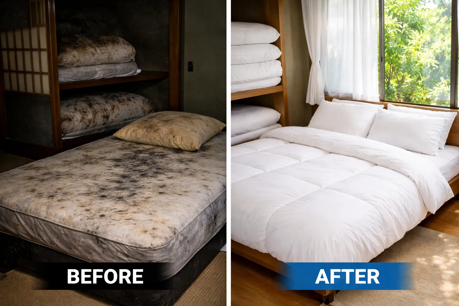 春から夏に急増する仙台市の別荘再開時寝具カビ問題｜放置された湿気と見えないリスクを徹底解説