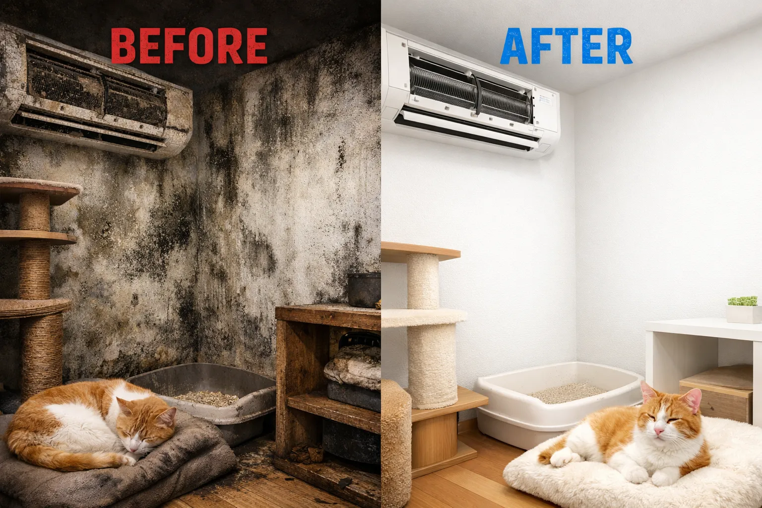 猫カフェで急増するカビ問題｜衛生・臭い・健康リスクを徹底解説と対策