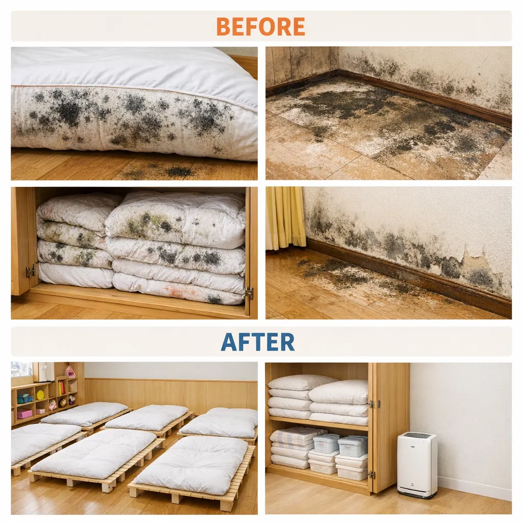 保育施設の午睡室で急増するカビ問題｜見えない湿気と子どもへの影響を徹底解説