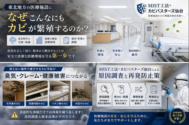東北地方の医療施設でカビが多発する理由とは？現場で見えてきた原因とMIST工法Ⓡによる根本対策