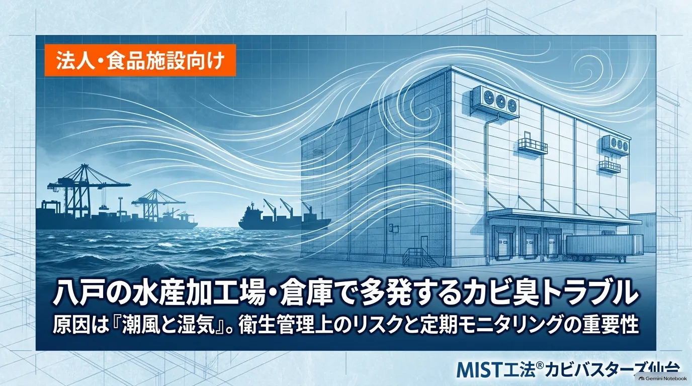 八戸の水産加工場・倉庫でカビ臭が消えない理由は「潮風と湿気」だった😷