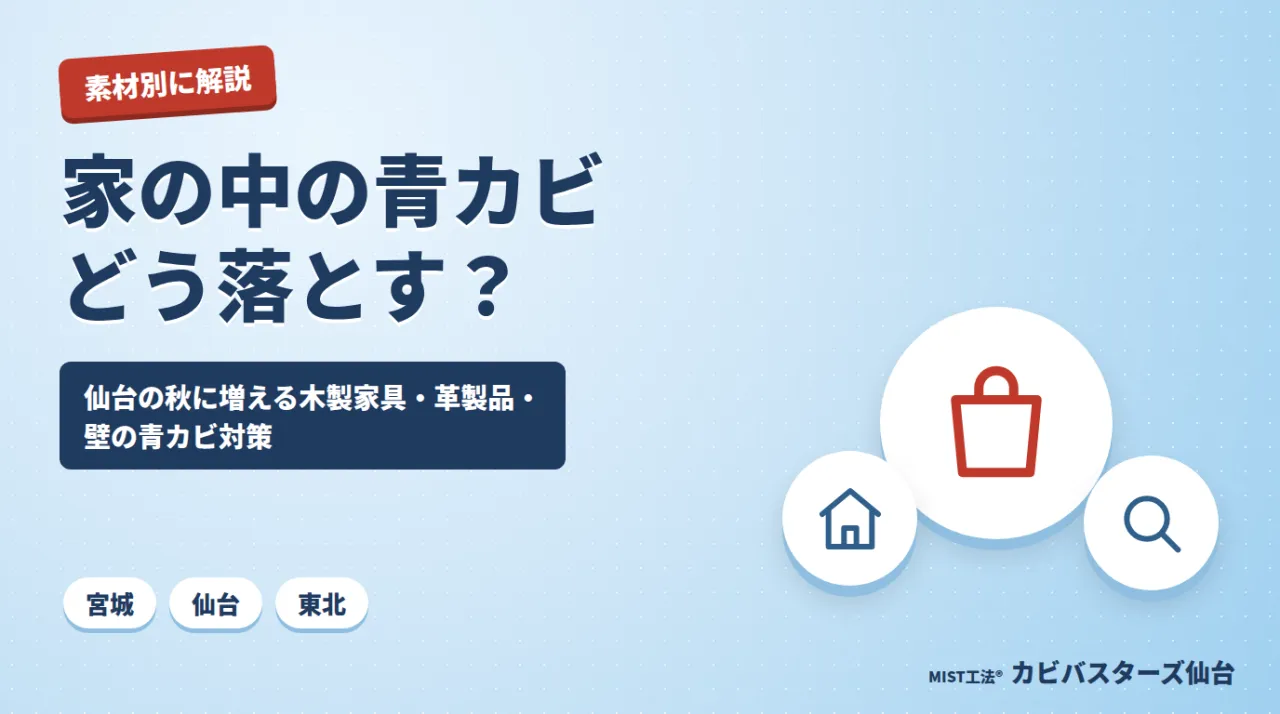 家の中の青カビ、どう落とす?🧫|仙台の秋に木製家具・革製品・壁に広がる青カビの落とし方と再発防止