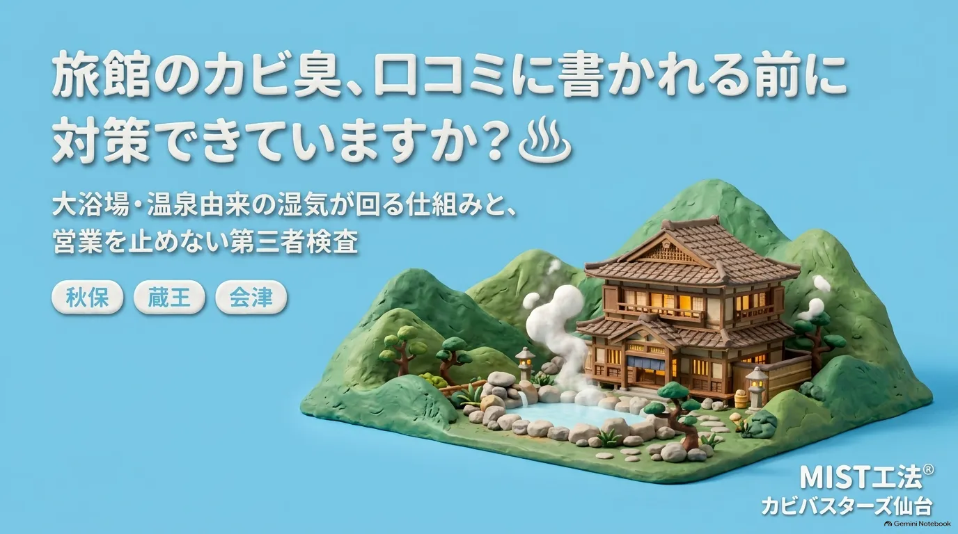 旅館の客室がカビ臭い？♨️｜秋保・蔵王・会津など温泉施設で口コミに出る前にできる調査